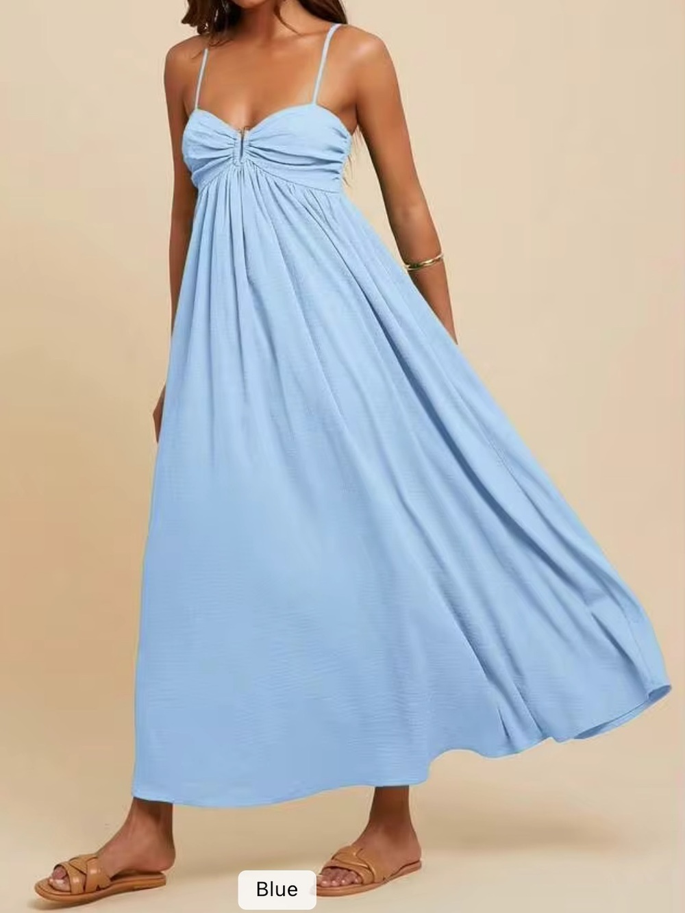 SHEIN Light Blue Spaghetti Strap Maxi Dress